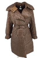 Burberry Womens Puffer Coat Jacket UK 8 US 6 TB Monogram Logo Brown Italian - 8 Regular