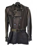 Burberry Trench Coat IT 44 Kensington Black EU 34 Short Leather Shearling Lining - IT 44 Regular