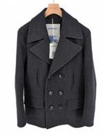 Burberry Overcoat Small IT 48 S Small Grey Wool EU 38 Double Breasted Pea Coat - IT 48 Regular