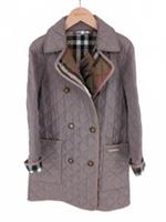 Burberry Womens Quilted Jacket S Small Tything Grey Mink Nova Check - S Regular