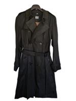 Burberry Trench Coat IT 50 M Medium Black New Check Cotton Brockham Kensington - IT 50 Regular
