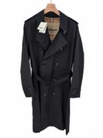 Burberry Mens Kensington Trench Coat IT 48 Black Long Length Heritage Cotton S - IT 48 Regular