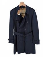 Burberry Kensington Trench Coat IT 50 M Medium Navy Mid Length Coal Blue EU 40 - IT 50 Regular