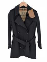 Burberry Womens Kensington Trench Coat Size 4 Black Mid Length US 2 XS XXS IT 36 - 4 Regular