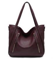 New Women Large Leather Look Braided Strap Tote Shoulder Bag. More Colours.