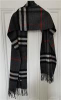 Burberry Classic Check Design Cashmere Scarf in Charcoal - NWT