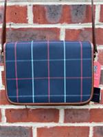 New Burberry Vintage Ladies PVC Leather Tartan check Shoulder Bag Blue Factory