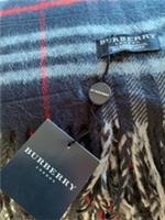 100% Lambs Wool Black Check Burberry Scarf Fringed - BRAND NEW WITH TAGS AND BAG