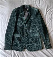 Burberry Prorsum Mens Baroque Velvet Blazer Jacket XS 44 Green Brit Vintage - XS Regular