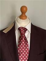Mens *NEW* BURBERRY (LONDON) SLIM FIT WOOL SUIT In OXBLOOD 42R *B.N.W.T* - 42 Regular