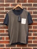 NWT Burberry Prorsum Mens Colour Block Pocket T shirt SMALL Green Slim Brit Tee - S Regular