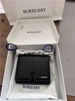 Burberry Snip Compact Leather Wallet Black Brand New with Box & Dust Bag