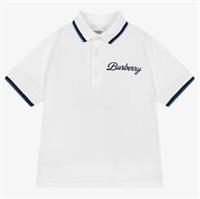 Burberry logo script-print cotton piqu polo white shirt age 10 yrs RRP £180
