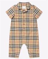 BURBERRY Baby Boys Check Andreas Romper In Beige age 3 months BNWT RRP £200