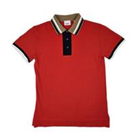 Burberry Boys Red Cotton Varsity Polo Shirt Age 14 Years