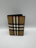 Genuine Burberry Vintage Check and Leather Folding Card Case Archive Beige 4CC