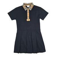 Burberry Girls Black Cotton Vintage Check Polo Shirt Dress Age 10 Years