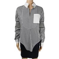 Burberry Womens Black White Striped Cotton Shirt Size UK 8 US 6 IT 40 - 8 Regular