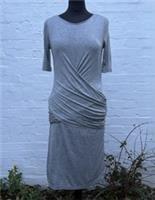 New With Tiny Defects BURBERRY Fine Modal Jersey Dress With Ruffles S - S Petites