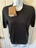 Burberry Margot Range Silk and Cashmere Blend T-shirt. Black, Size S. - S Regular
