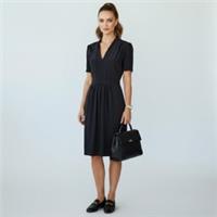 Burberry Womens Black 100% Silk Pleated A-Line Dress Size UK 8 NWT - 8 Regular