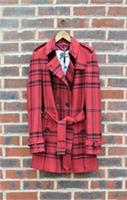 BRAND NEW Burberry Ladies Wool Trench Coat UK8 Red US6 EU36 Black Check Tartan - 8 Regular