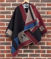 Burberry Prorsum Colour Block Wool Cape Jacket Ladies Reversible Shawl Blanket - One Size Regular