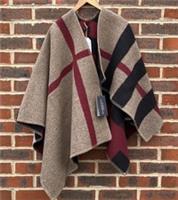 Bnwt Burberry Prorsum Ladies Wool House Check cape Jacket Monogram A393 - One Size Regular