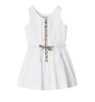 Burberry check trim white cotton dress 12 months New