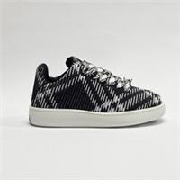 Burberry Checked Round-Toe Derby Shoes Black White 8083408 EU42 UK9 RRP690