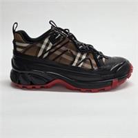 Burberry Arthur Check Cotton Birch Brown Black Red 80608591 EU44.5 UK10.5