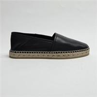 Burberry EKD Round-Toe Leather Espadrille Black 8071115 EU41 UK7