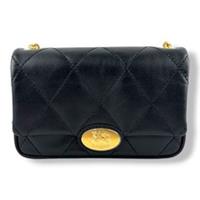 Burberry Black Quilted Leather Strand Shoulder Handbag