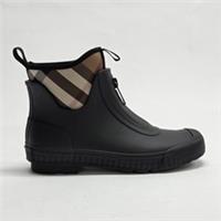 Burberry Flinton Rain Boots Black Brown Rubber (Men's) 8053675 EU45 UK11