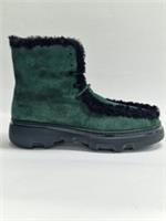 Burberry Shearling Embellished Suede Creeper Boot Green Black 8077236 EU43 UK9