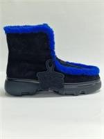 Burberry Shearling Embellished Suede Creeper Boot Black Blue 8077218 EU43 UK9
