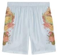 Burberry Bradeston World Map Silk Shorts Pale Blue Multi 8056144 S
