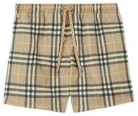 Burberry Check Print Drawcord Swim Shorts Truffle 8053934 XS