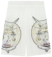Burberry Marine Sketch Sheer Plisse Shorts White 4567456 XS