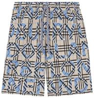 Burberry Vintage Check Drawstring Shorts Archive Beige Blue 8039315 XS