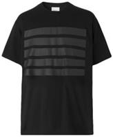 Burberry Horseferry Stripe Print Cotton Oversized T-shirt Black 8052099 M