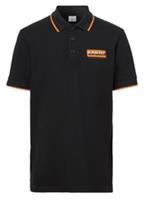 Burberry Logo Applique Cotton Pique Polo Shirt Black/Orange 80572801 M