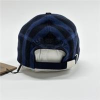 Burberry Check Wool & Cashmere Baseball Cap Navy 8048724 L
