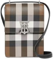 Burberry Check Print Leather Robin Bag Birch Brown 80357791
