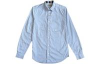 Burberry Check Detail Cotton Shirt Mineral Blue 4050919 Size S