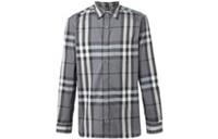 Burberry Check Stretch Cotton Shirt Grey/White/Black 3983537 Size S