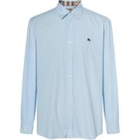 Burberry Stretch Cotton Poplin Shirt Sky Blue 8036294 Size XL