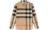 Burberry Check Stretch Cotton Poplin Shirt Archive Beige 8010213 Size S