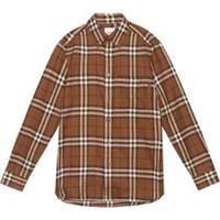 Burberry Button-Down Check Shirt Brown 8060801 Size XXL