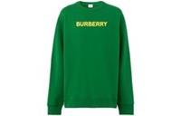 Burberry Logo Print Cotton Sweater Ivy Green/Yellow 80553111 Size XS